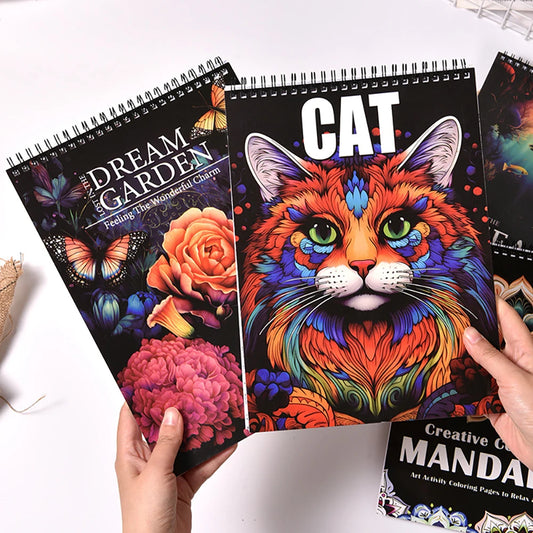 Unstress DIY Creative Coloring Notebook Puzzle Drawing Adult Relaxing Peaceful Pleasures Health and Wellness