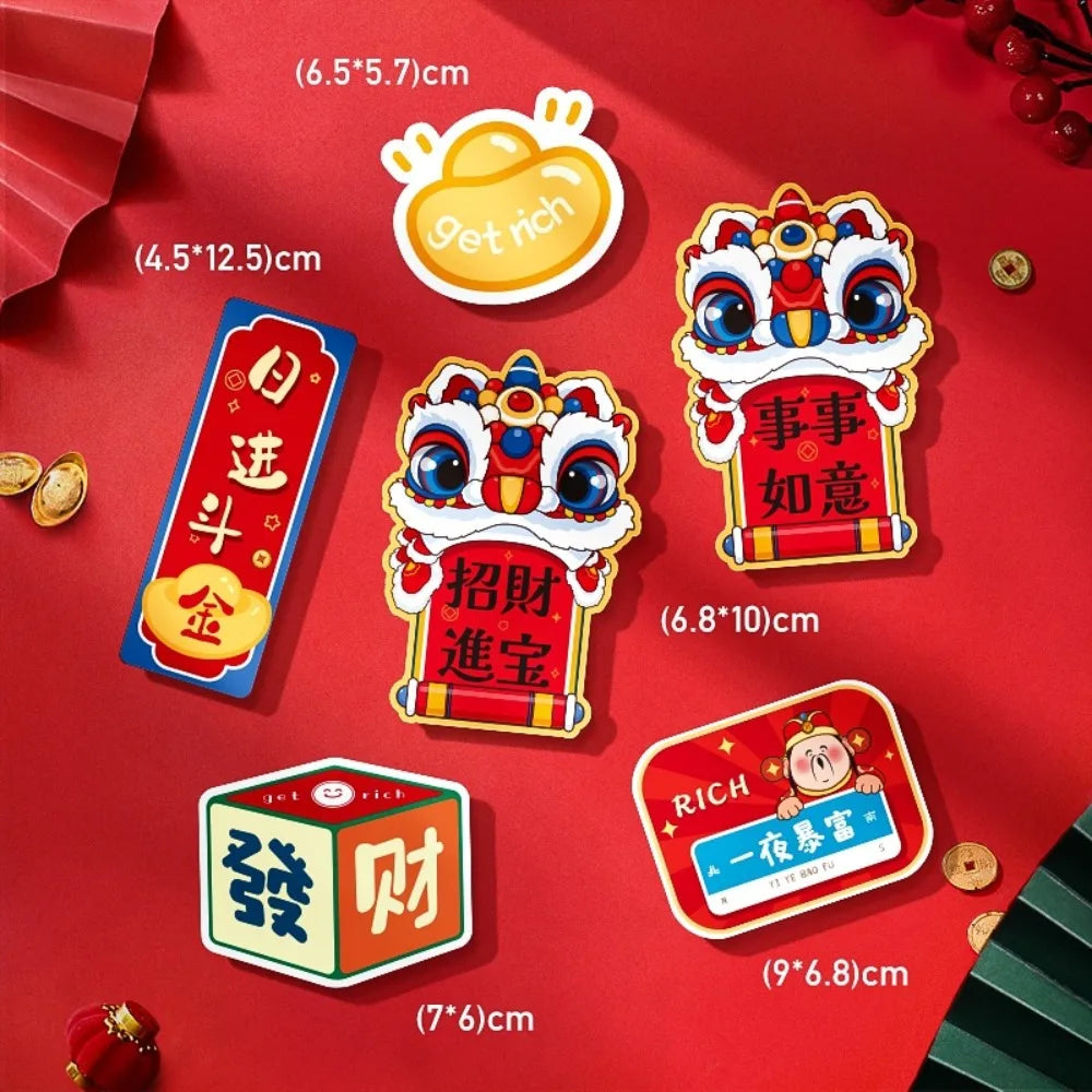 Chinese New Year Fridge Magnets | God of Wealth Cartoon Set