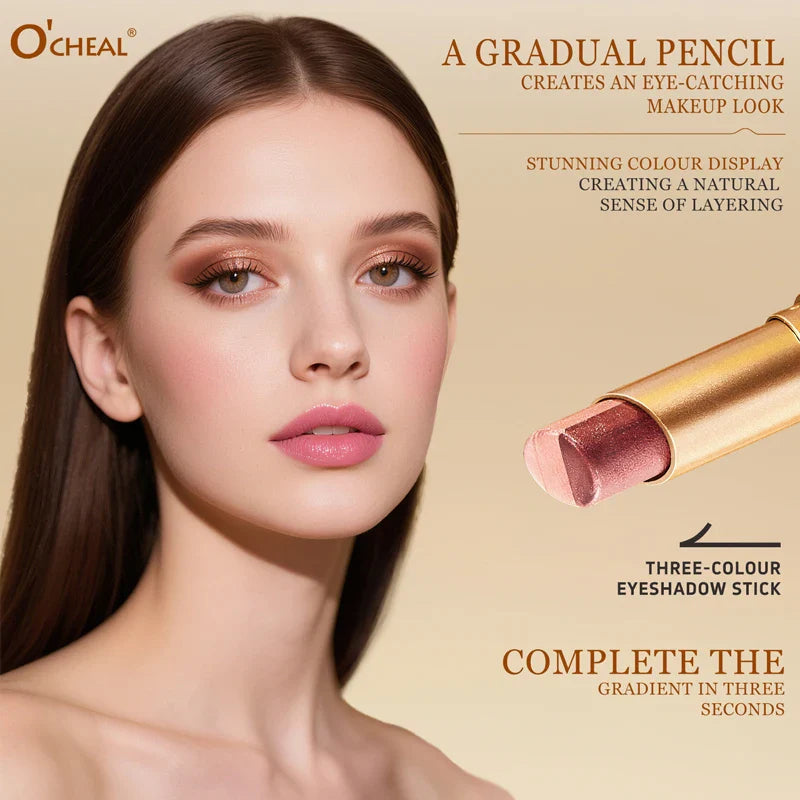 O'CHEAL 3-Color Glitter Eye Shadow Stick – Waterproof