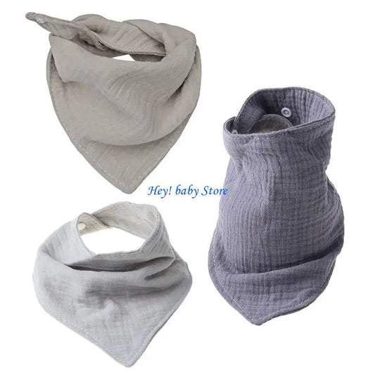Soft Cotton Triangular Baby Bib | Breathable Drool Feeding Scarf