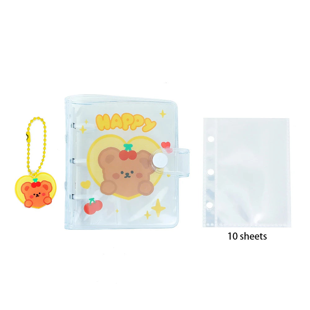 Cute Bear PVC Three Hole Loose Leaf Album Transparent Cartoon