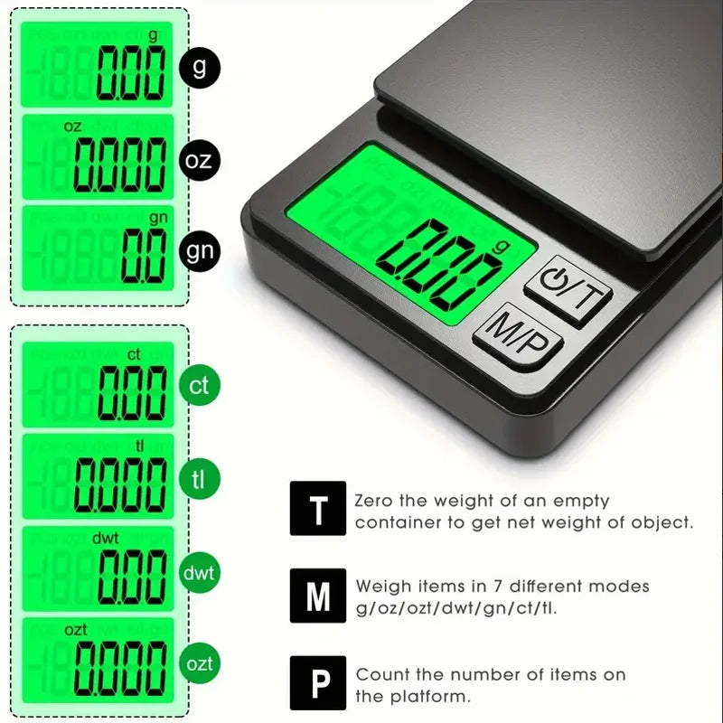 Mini Pocket Scale 1000g 0.01g LCD Digital Scale for Food Jewelry Ounces Grains with Backlit Display Peaceful Pleasures Health and Wellness