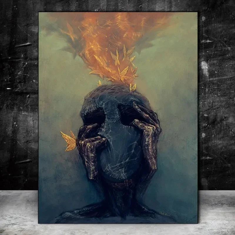 Zdzisław Beksiński Artwork Polish Surreal Dark Poster Prints Canvas Painting Gothic Wall Art for Living Room Home Decor Mural Peaceful Pleasures Health and Wellness