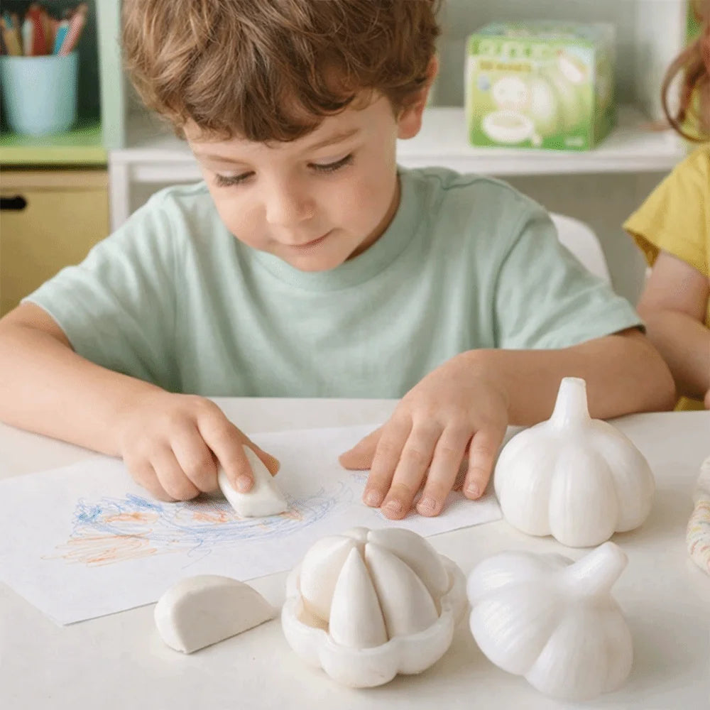 Garlic Shaped Novelty Rubber Eraser – Funny Cute Stationery