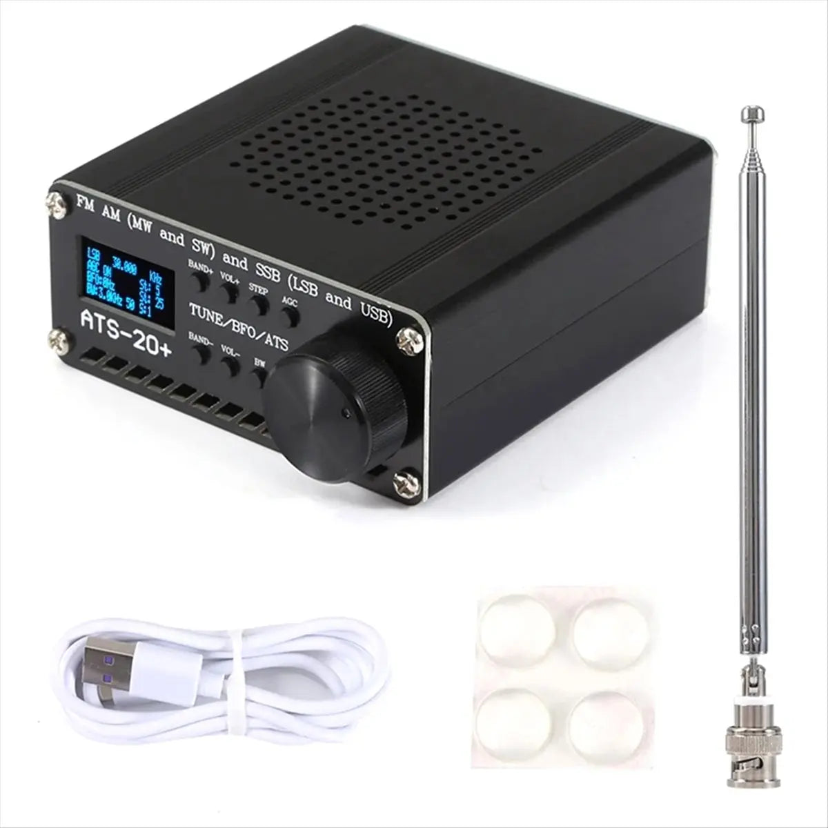 *ABDH ATS-20+ Plus V2 SI4732 SDR Radio Receiver with OLED Display FM AM SW SSB USB Rechargeable Peaceful Pleasures Health and Wellness