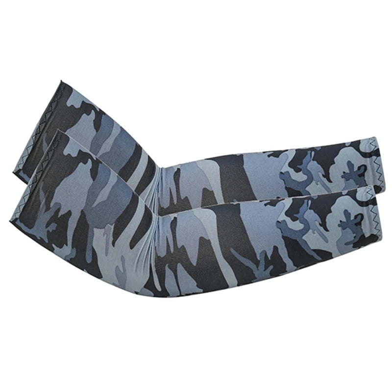 Unisex Cooling Arm Sleeves Elbow Cover Cycling Run Fishing UV Sun Protection Outdo Cool Arm Sleeves Peaceful Pleasures Health and Wellness Camouflage gray