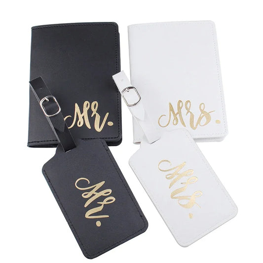Mr & Mrs Luggage Tags & Passport Covers | Wedding Travel Gift Wedding Travel Gift Set Peaceful Pleasures Health and Wellness