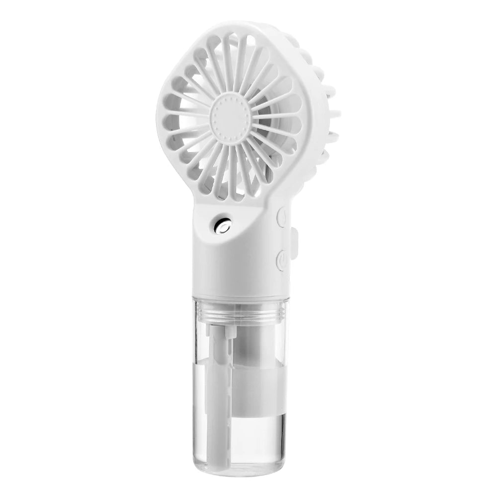 Handheld Spray Fan USB Personal Summer Cooling Fan Humidifiers Spray Hydration Fan 4 Speed Standing Fan For Camping Outdoor Peaceful Pleasures Health and Wellness WHITE