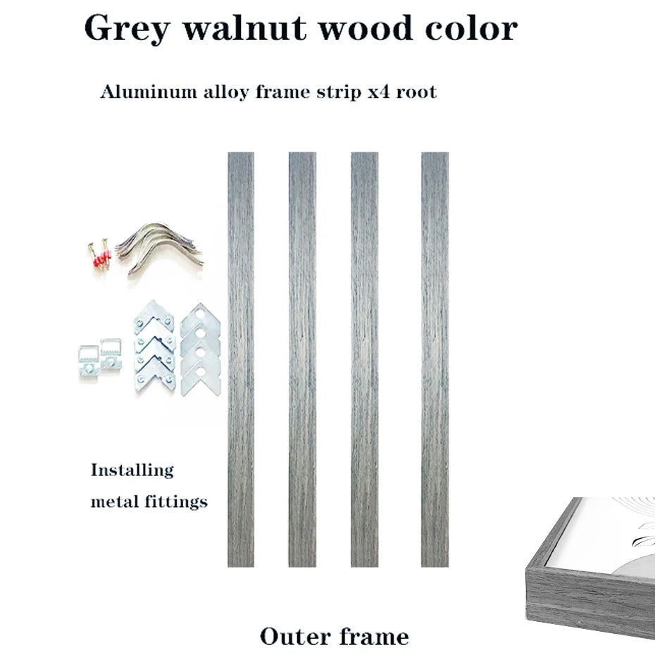 Aluminum Alloy Canvas Narrow Edge Simple Metal Mural Oil Painting Frame 9 Colors Can Be Customized in Large Sizes Peaceful Pleasures Health and Wellness
