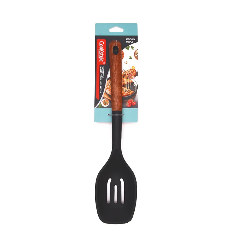 7-Piece Wooden Silicone Nonstick Kitchen Utensil Spatula Set Kitchen Utensil Set Peaceful Pleasures Health and Wellness A6