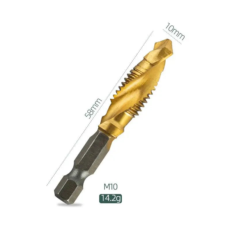 HSS Titanium Metric Tap Set M3–M10 Hex Shank 6-Piece