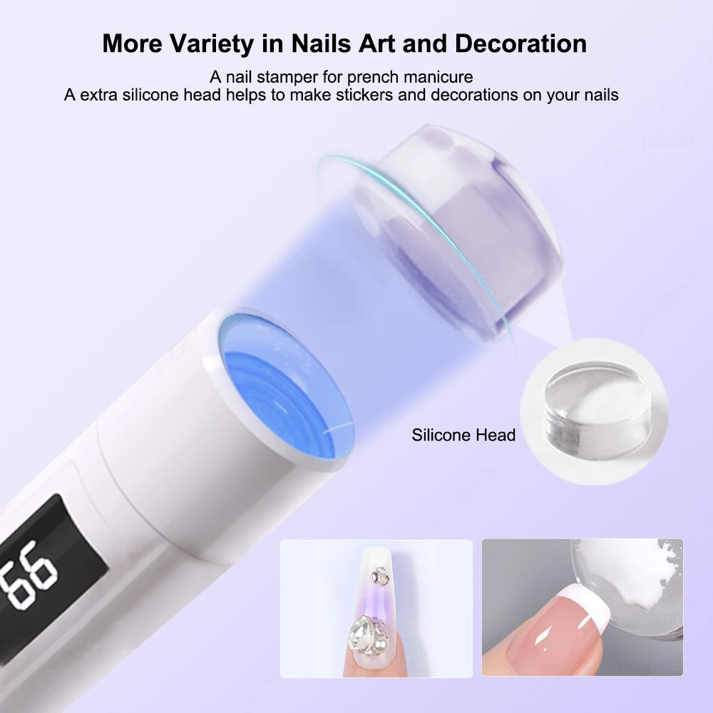 UV LED Nail Lamp Mini Portable Nail Dryer Stand Lamp UV Nails Drying Lamp for Manicure Professional Ultraviolet Nail UV Light Peaceful Pleasures Health and Wellness