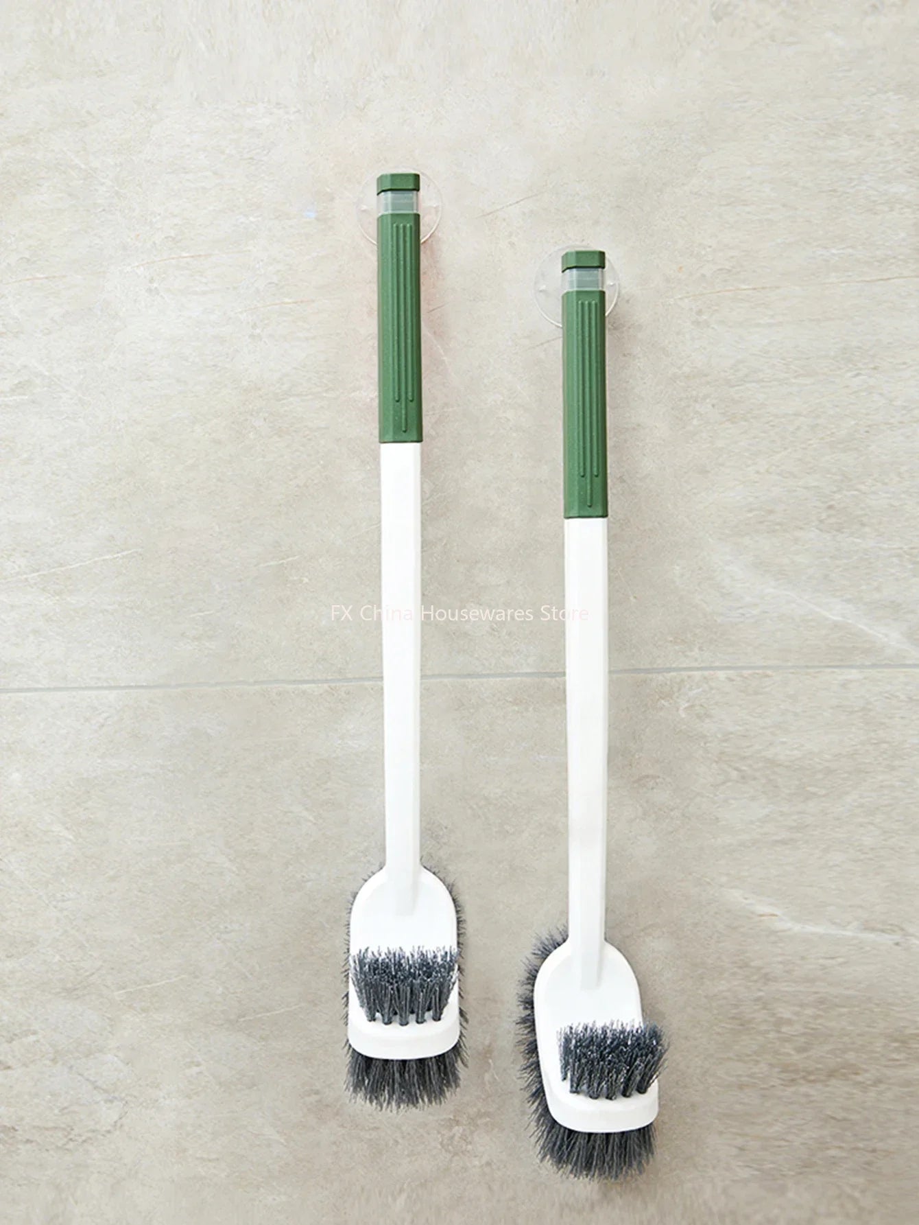 Long Handle Toilet Brush with Suction Cup, Double-Sided Elbow Design, No Dead Corners, Wall Mounted, for Squatting Sink Peaceful Pleasures Health and Wellness