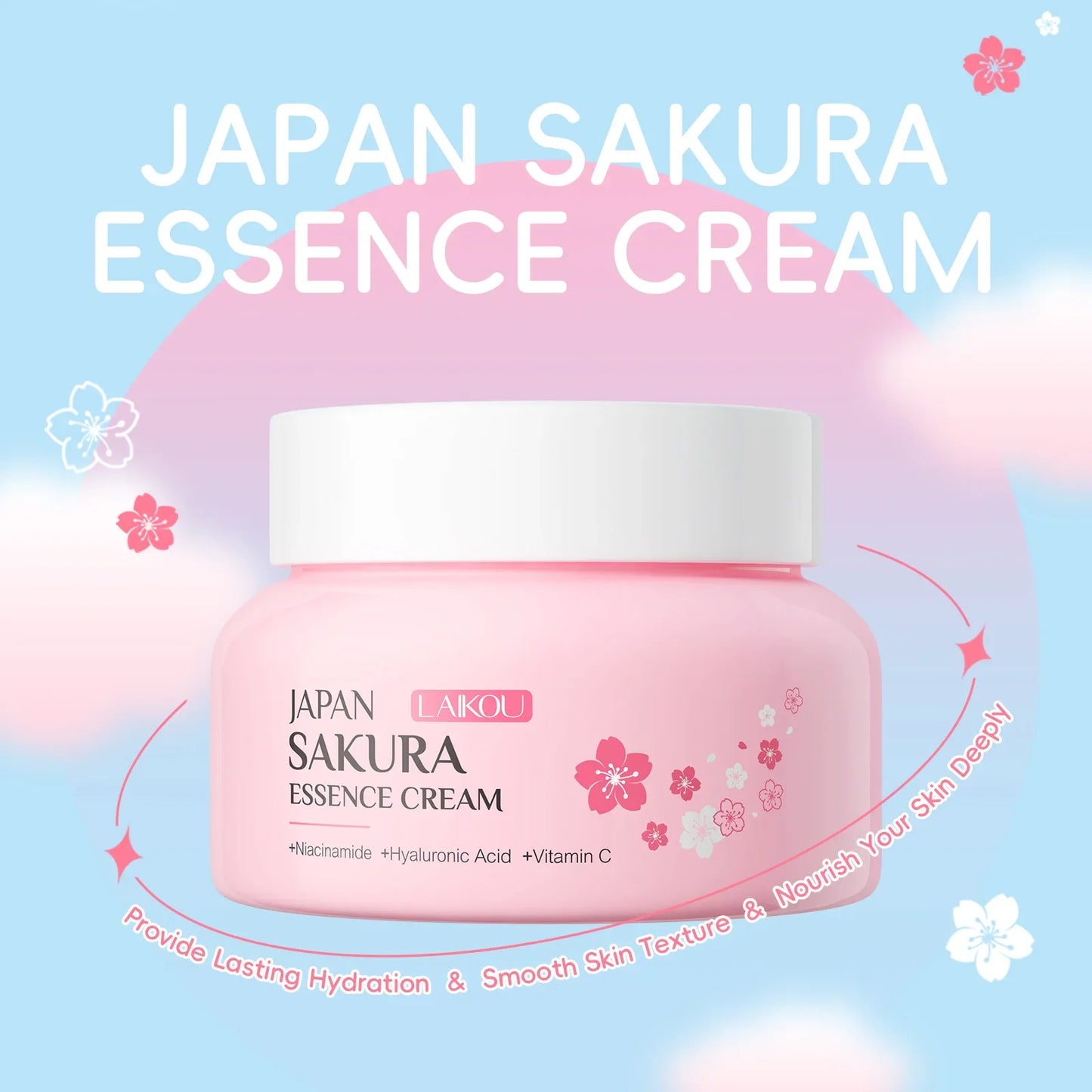 LAIKOU Sakura Face Cream 60g – Hydrating & Nourishing Moisturizer