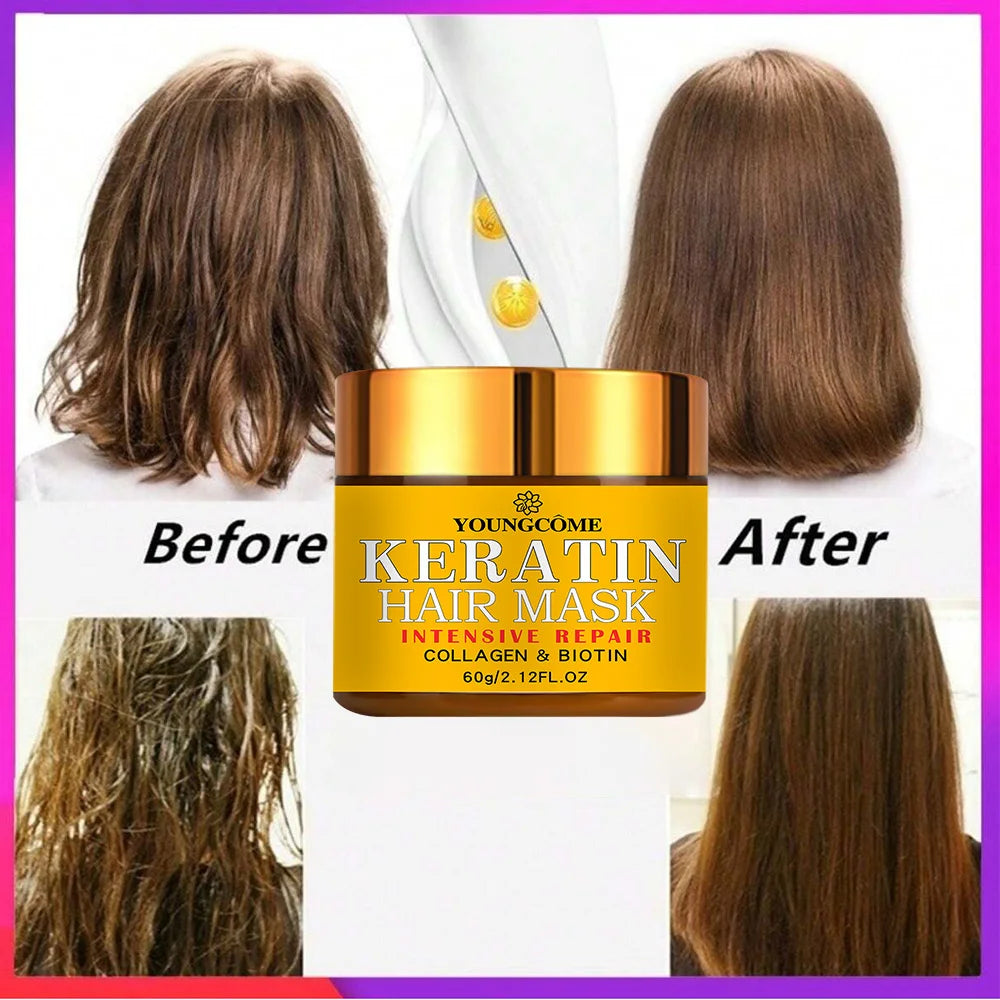 YOUNGCOME Keratin Hair Mask – Biotin, Collagen & Repair