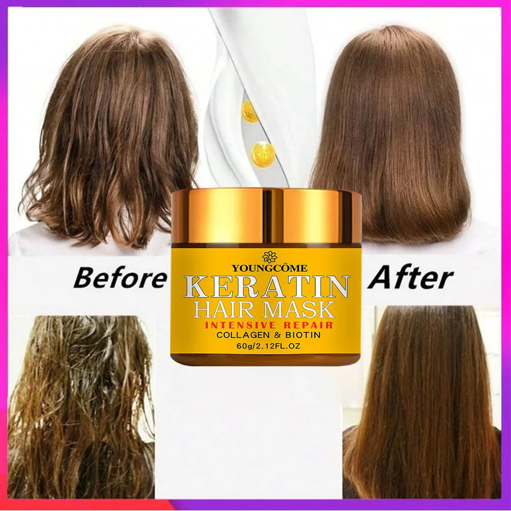 YOUNGCOME Keratin Biotin Hair Mask – Smooth & Nourish 30/60g
