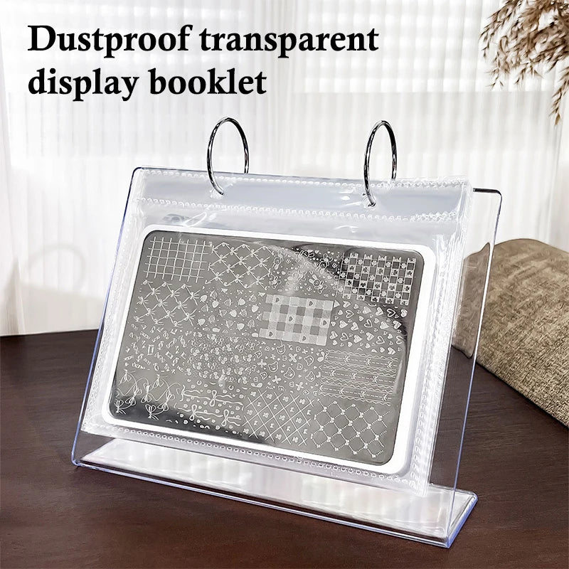 Nail Art Stamping Plate Holder Nail Art Printed Steel Plate Storage Book Sticker Card Storage Bag Display Rack Peaceful Pleasures Health and Wellness