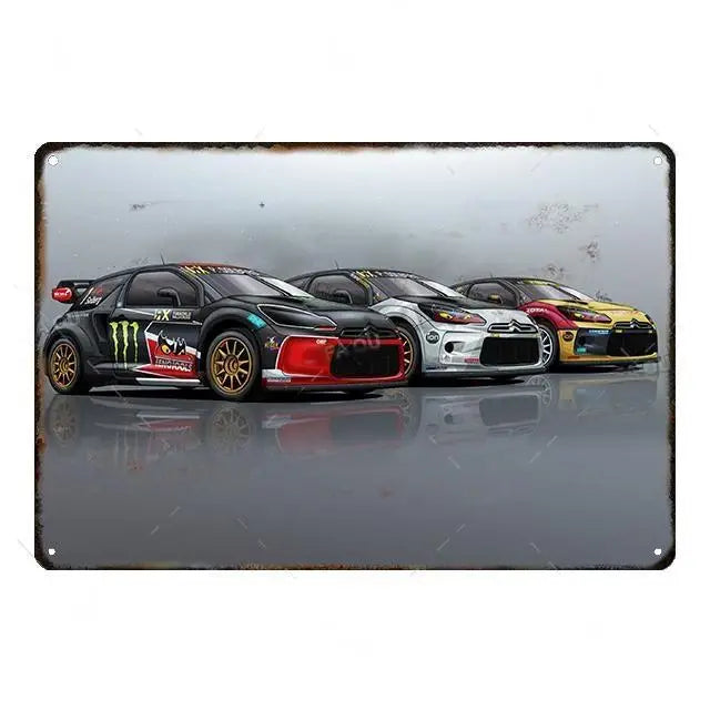 Vintage Race Car Canvas Wall Art | Retro Auto Poster Print