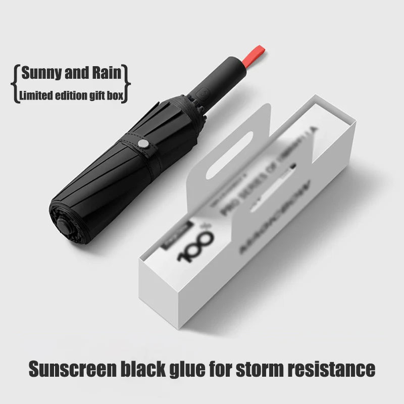 Automatic Folding Umbrella – Windproof, UPF50+ Sun & Rain Cover