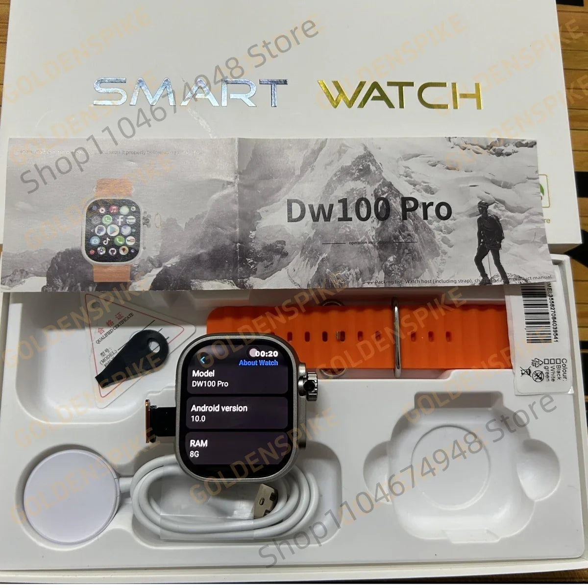 GOLDENSPIKE DW100 Pro 4G Android Smartwatch | 2.29" AMOLED GPS