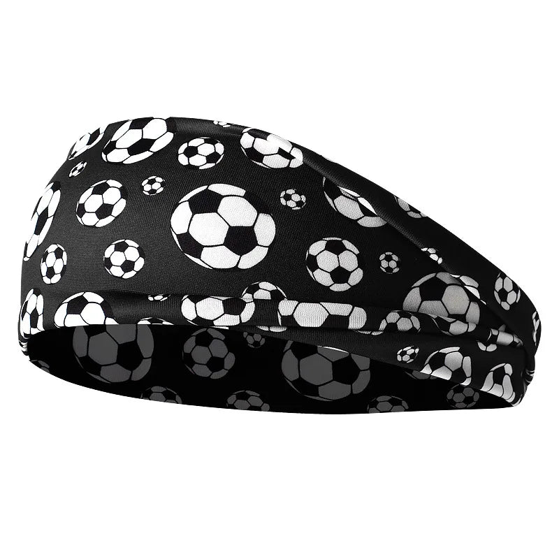 Women's Soccer Print Sports Headband | Elastic Sweatband