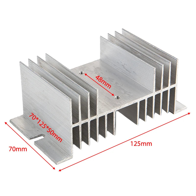 Aluminum Single Phase Solid State Relay SSR Heat Sink Base Radiator 50*125*70mm Peaceful Pleasures Health and Wellness One Size
