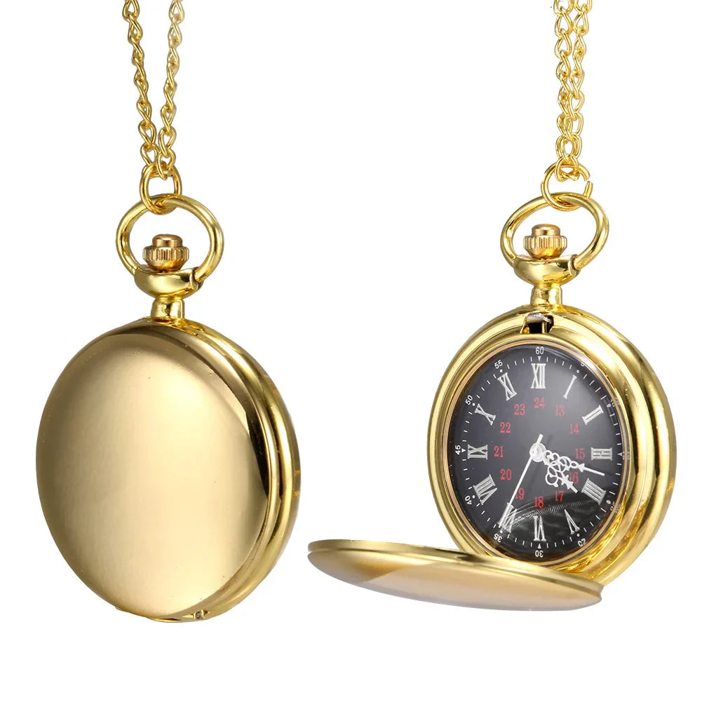Vintage Quartz Pocket Watch with Chain | Personalized Gift