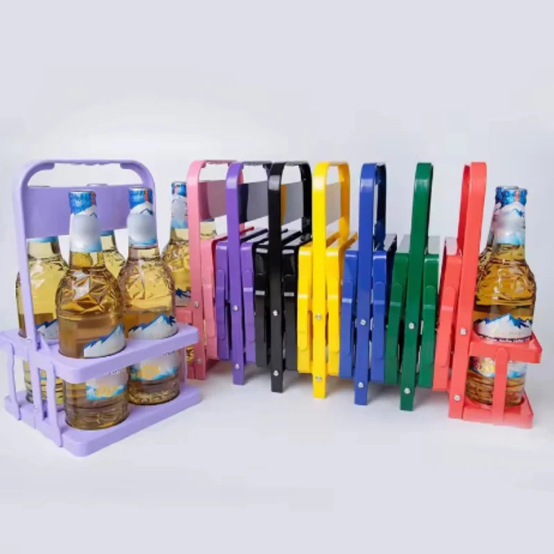 Portable Foldable Plastic Beer Rack Durable Cup Organizer Wine Rack Beer Bottle Holder Beverage Basket Reusable Cocktail Rack Peaceful Pleasures Health and Wellness