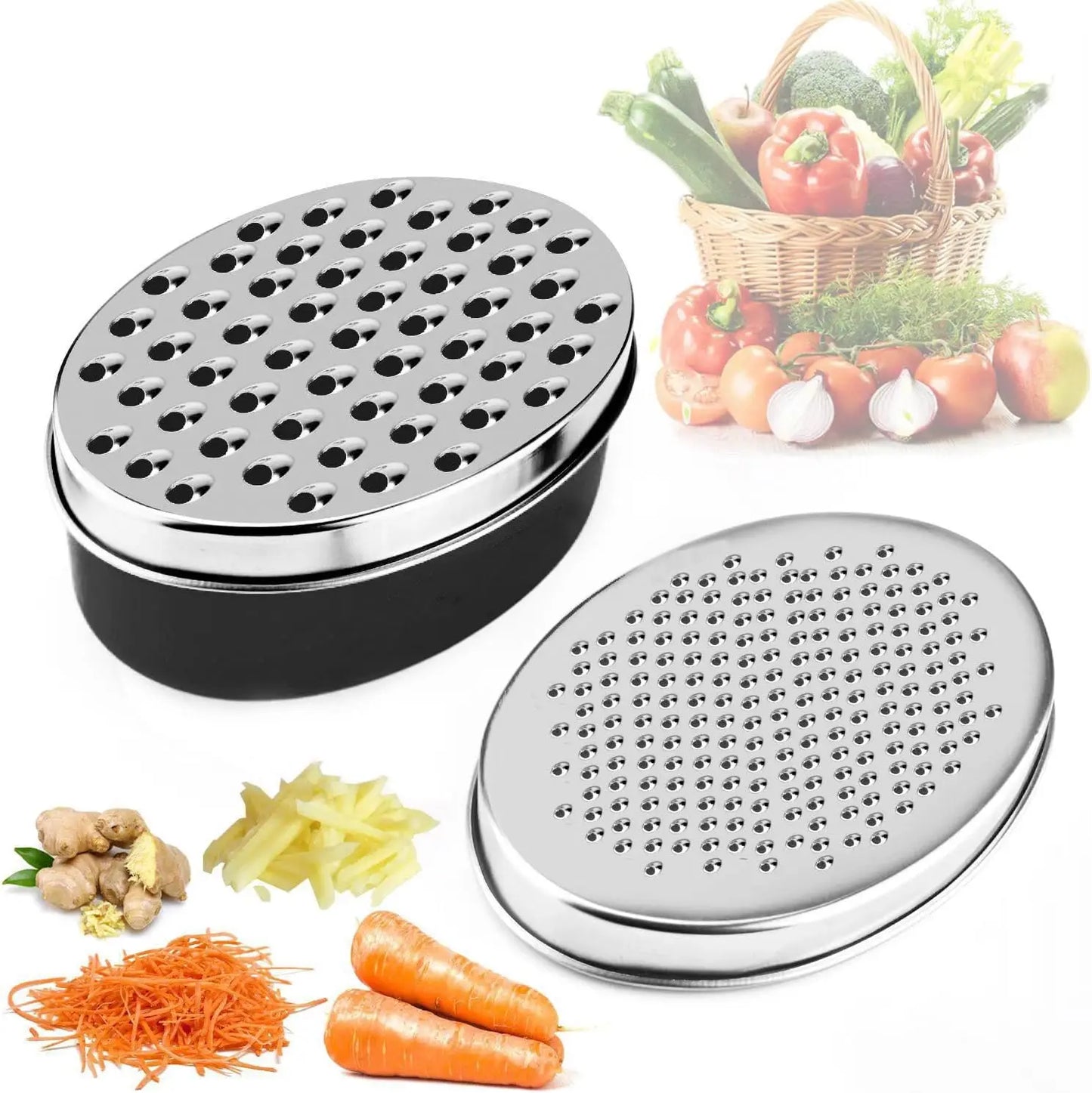 Stainless Steel Cheese Grater with Airtight Storage Container
