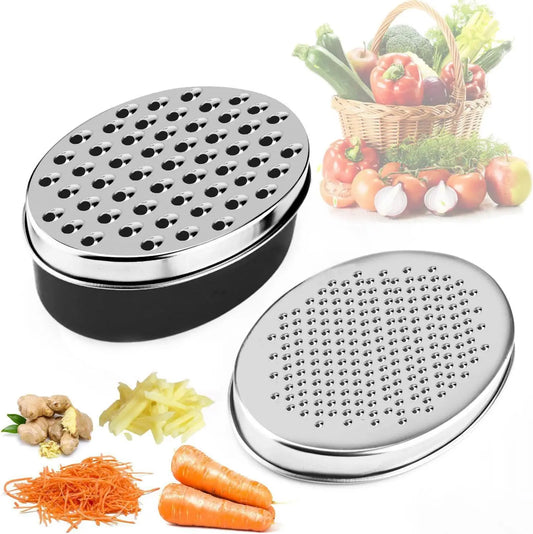 Stainless Steel Cheese Grater with Airtight Storage Container Box Grater Peaceful Pleasures Health and Wellness