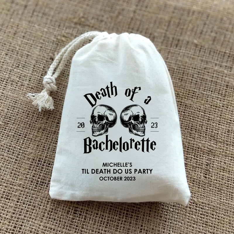 5-Pack Personalized Gothic Bachelorette Hangover Kit Bags | Halloween