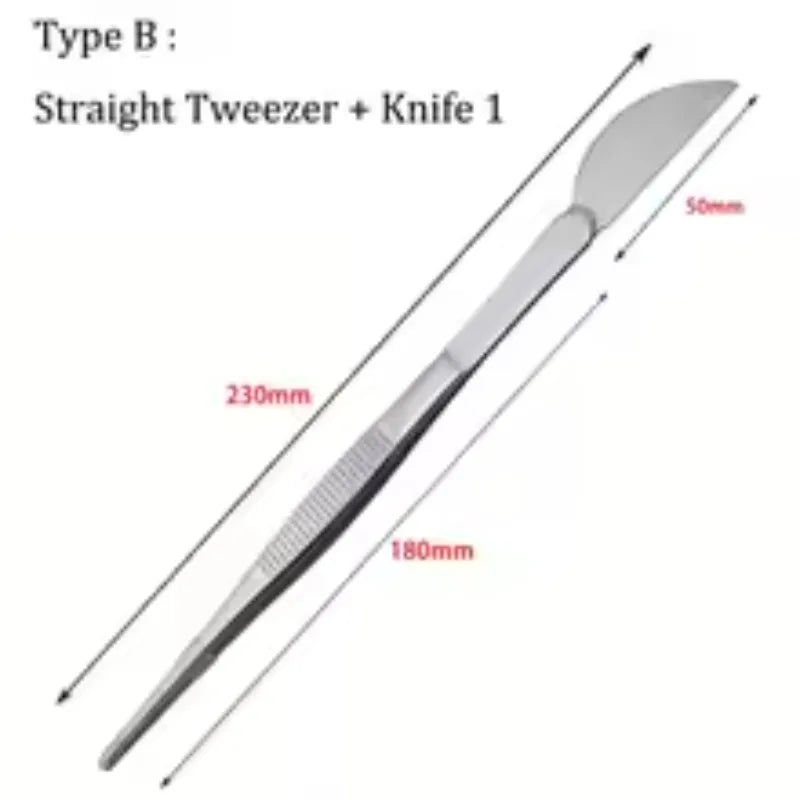 2-in-1 Stainless Steel Bonsai Tweezers & Root Rake Tool
