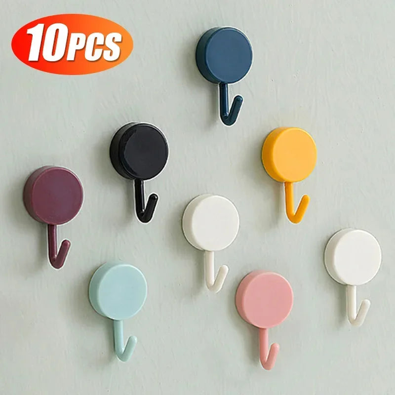 No-Drill Adhesive Wall Hooks 10-Pack | Kitchen & Bathroom
