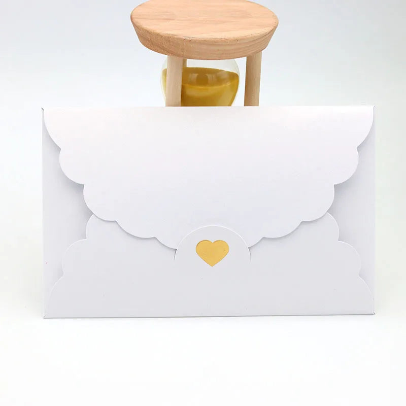 (20 Pieces/Lot) 11*17.5cm Paper Envelope Pearl Kraft Paper Gilding Love Envelope Bank Card VIP Membership Card Package Envelope Peaceful Pleasures Health and Wellness White