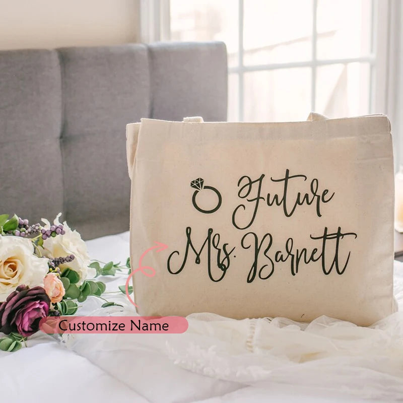 Personalized Future Mrs Tote Bag | Bridal Bachelorette Gift
