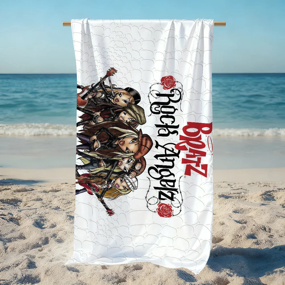 Y2K Fashion Doll Quick-Dry Beach Towel | Soft Pool & Travel Quick-Dry Beach Towel Peaceful Pleasures Health and Wellness