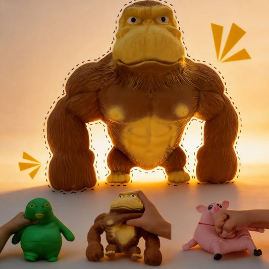 Squeeze Gorilla Figurine – Funny Stretchable Monkey Desk Ornament Novelty Squeeze Figurine Oasis Select