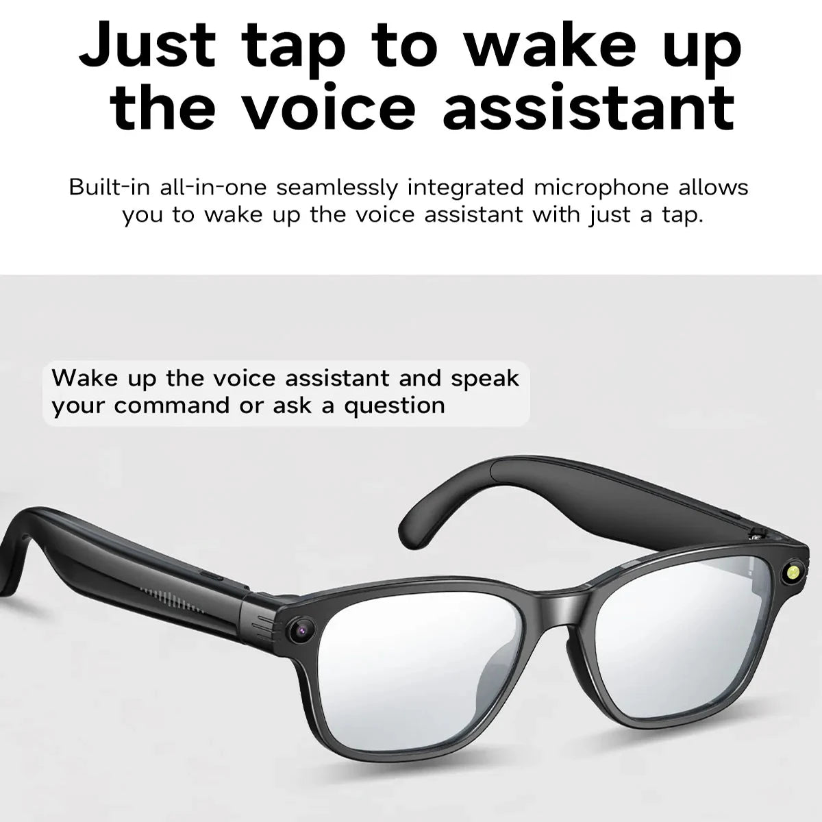AI Smart Glasses Bluetooth Call Voice Assistant Translate Take Picture Touch Control Recording Video Waterproof Smart Sunglasses Peaceful Pleasures Health and Wellness