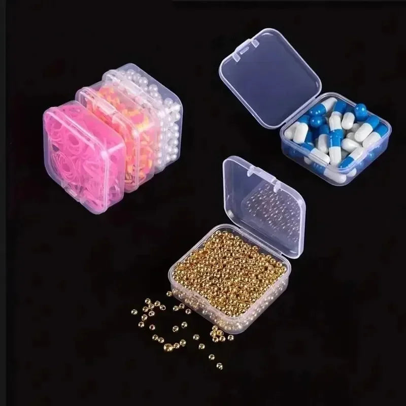 Transparent Plastic Box, Packaging Box, Female Jewelry Portable Handheld Diy Handmade Material Desktop Storage Set Box Peaceful Pleasures Health and Wellness