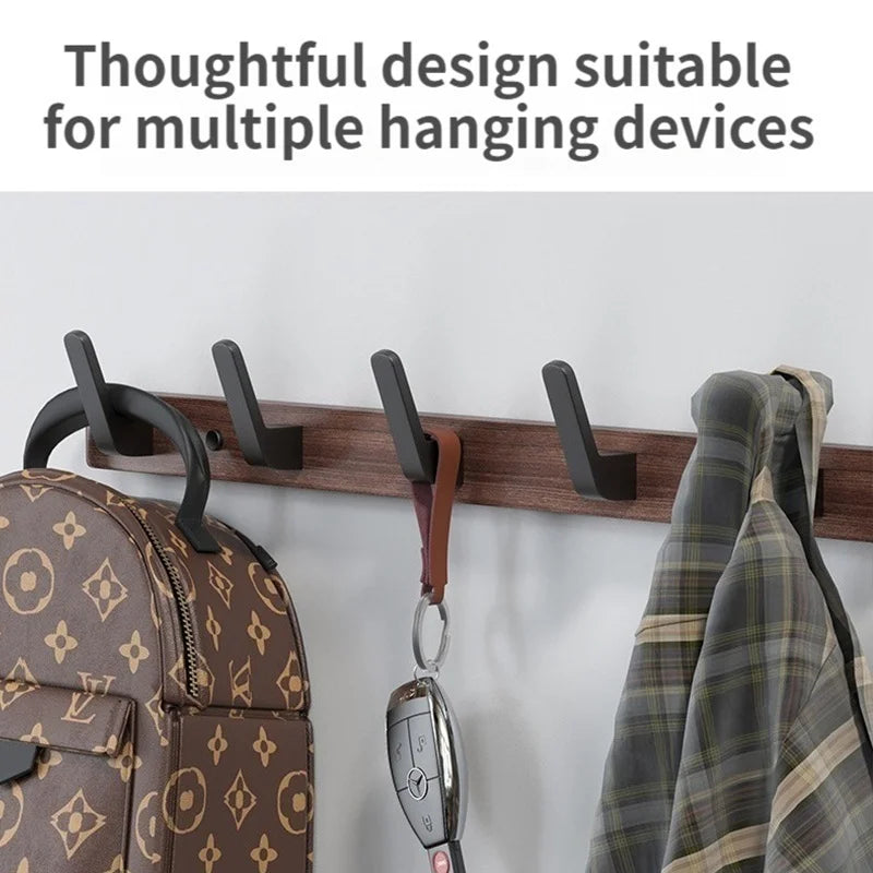 Wood & Aluminum Wall Hook | Coat Hanger for Kitchen & Bathroom
