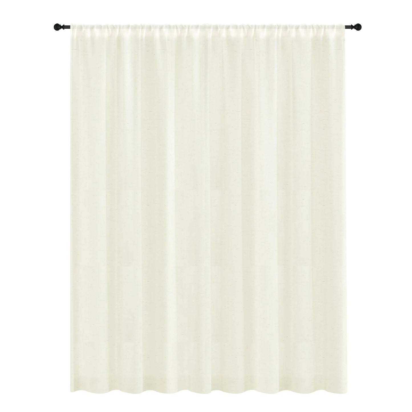 Linen Curtains 160cm/240cm Length for Living Room Bedroom Rod Pocket Light Filtering Semi Window Curtain Boho Farmhouse Drapes Peaceful Pleasures Health and Wellness Ivory white Linen 132x274CM