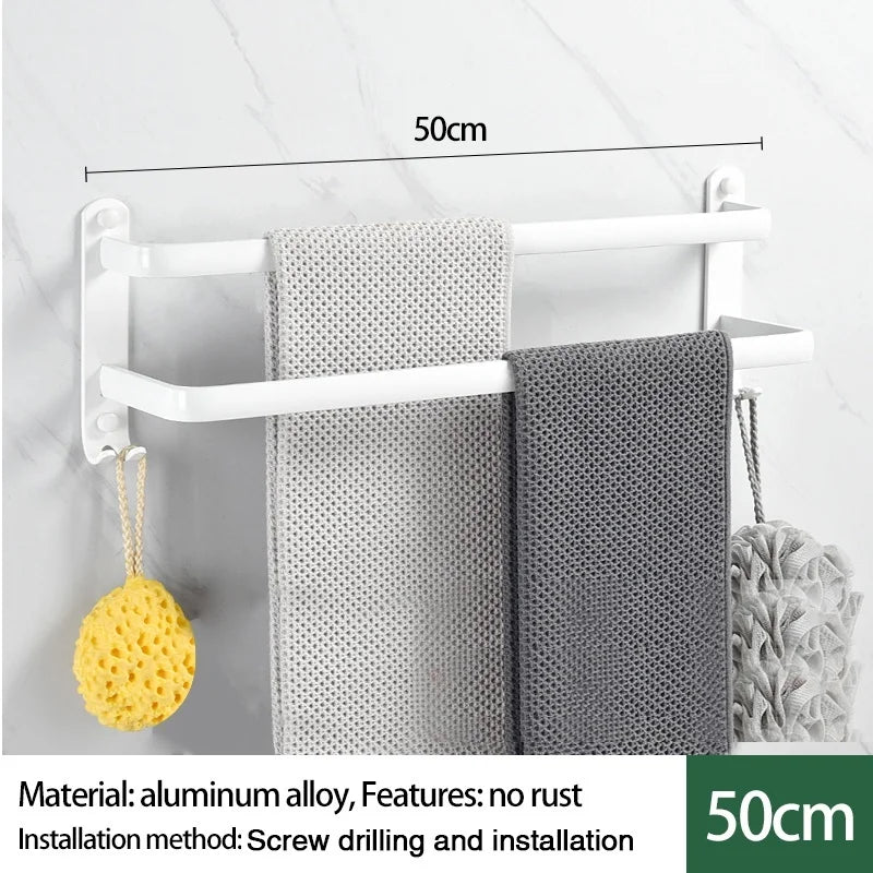 Wall-Mounted Aluminum Towel Rack | 1, 2 & 3 Bar Options