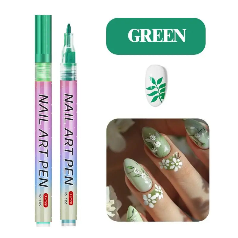 Nail Art Graffiti Pens – Quick-Dry 3D Dot Liner Set (1 or 12pc)