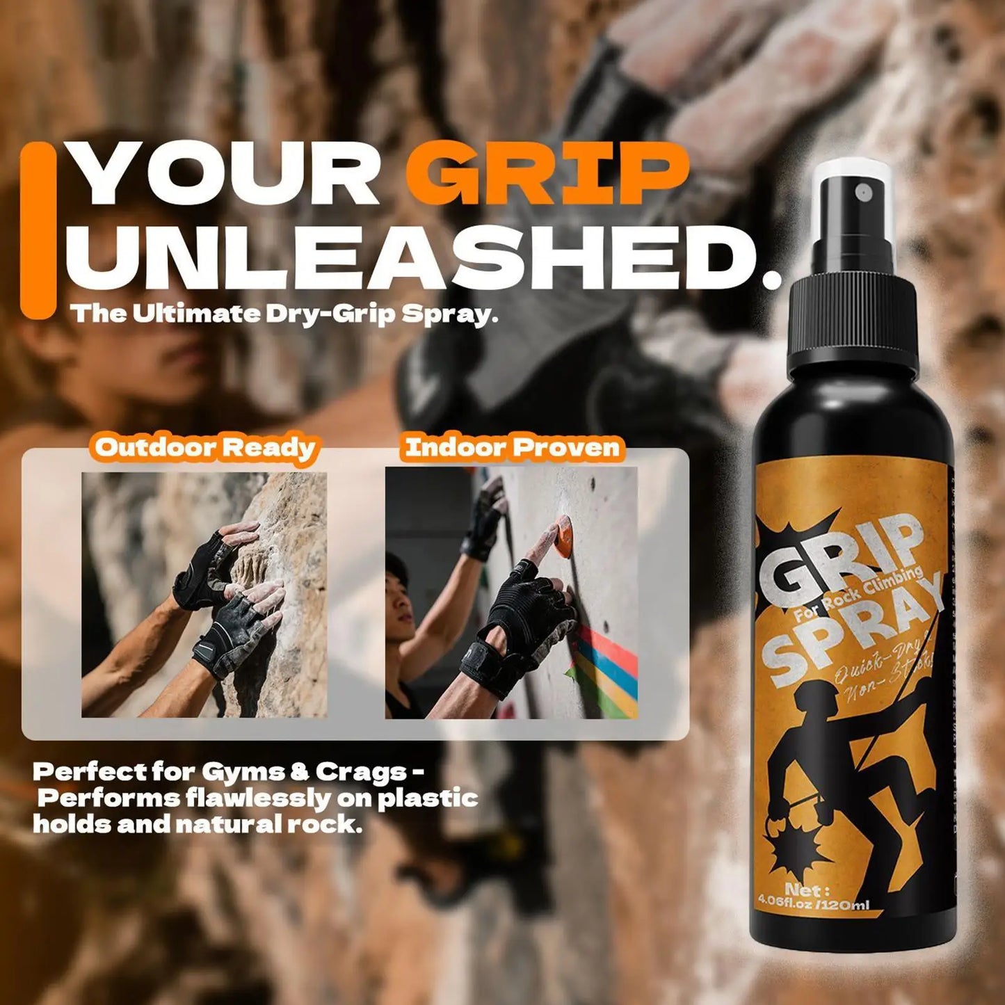 Anti-Slip Grip Spray for Sports Shoes, Sneakers & Climbing