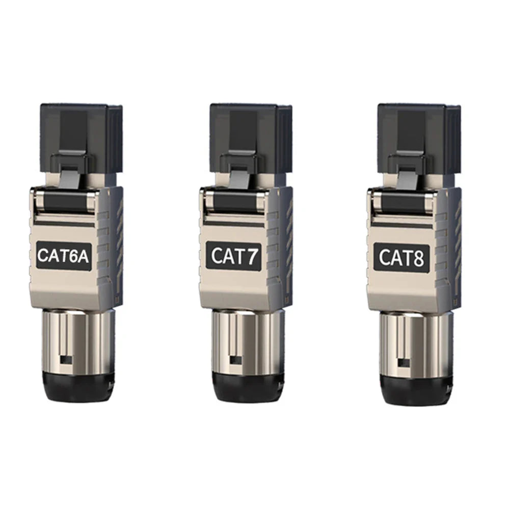 RJ45 Cat8 Tool-Free Metal Plug | 40G 2000MHz LAN Connector