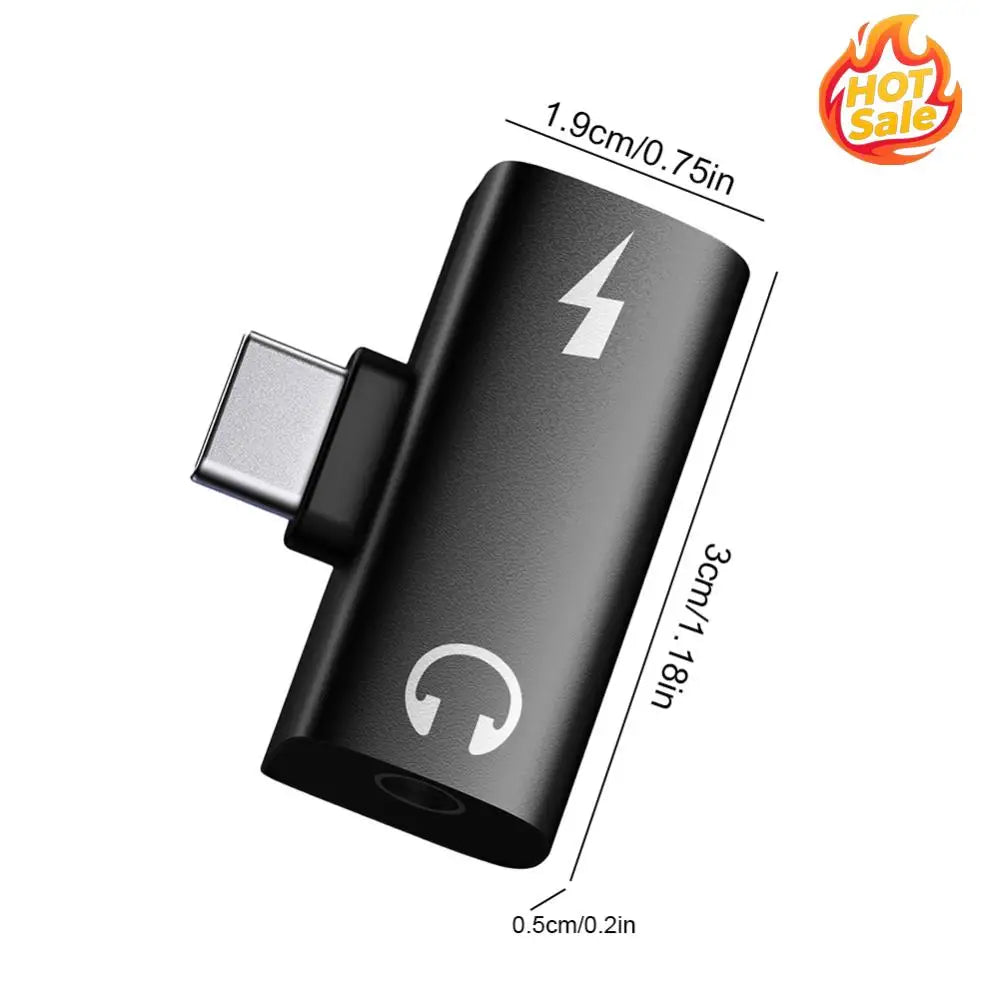 2-in-1 USB-C to 3.5mm Audio & PD 30W Charging Adapter Splitter
