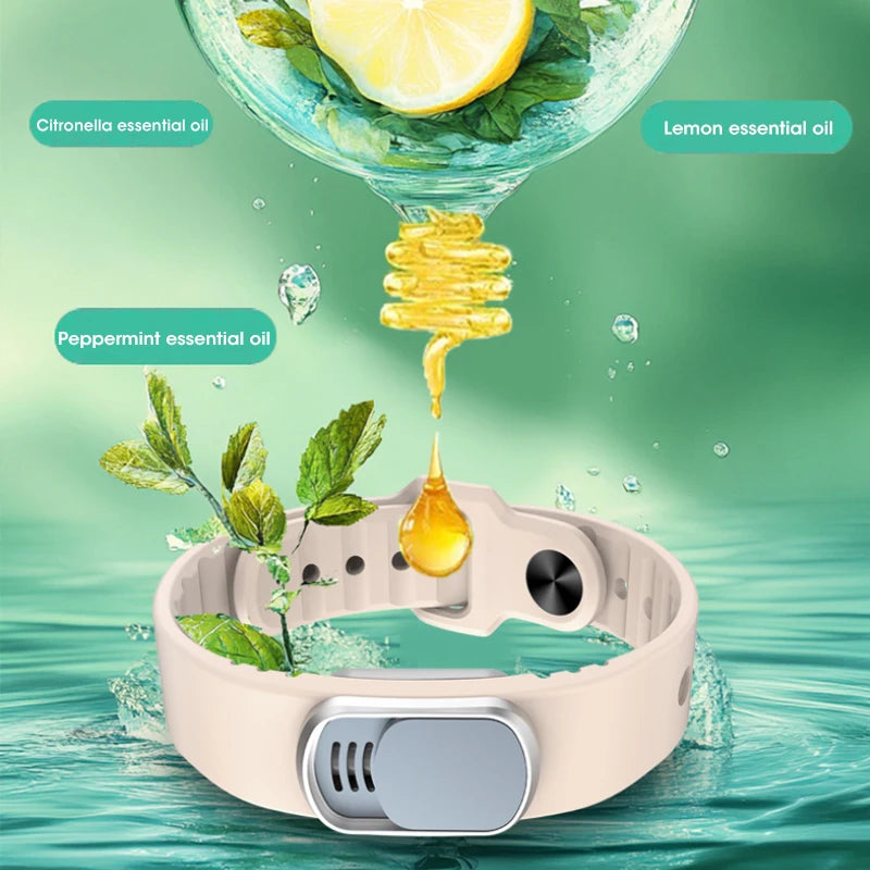 Mosquito Repellent Bracelet Natural Plant Essential Oil Material Non-Toxic for Kids Adults Sports Travel Outdoor Protection Peaceful Pleasures Health and Wellness