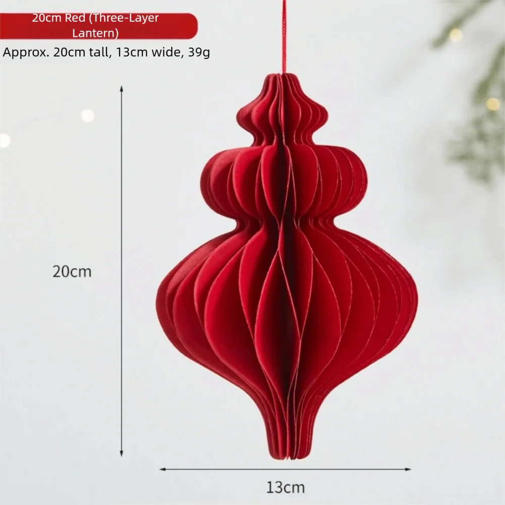 Red Honeycomb Paper Hanging Decoration with Tassel | New Year