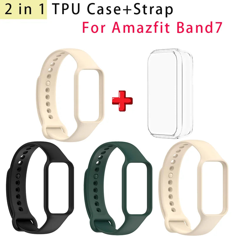 2-in-1 TPU Case & Silicone Band for Amazfit Band 7 Sport Strap Peaceful Pleasures Health and Wellness