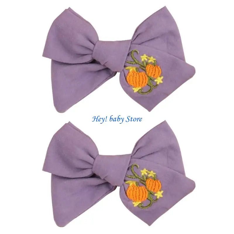 Halloween Bowknot Hair Clips for Baby Girls – 2PCS Barrettes